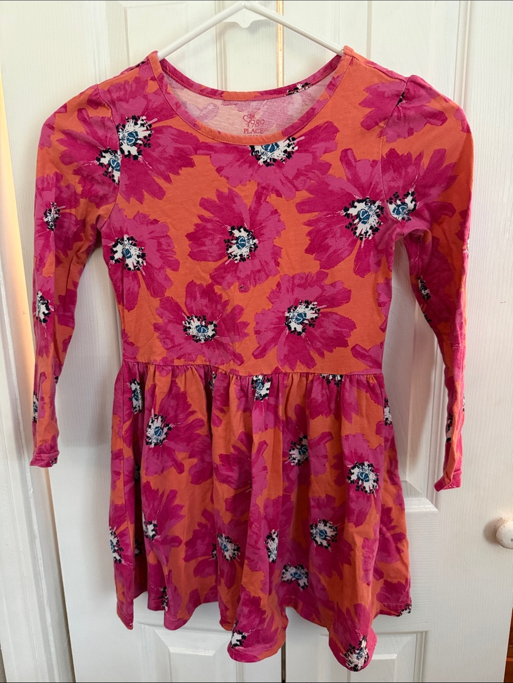 The Children’s Place Girls 7/8 Pink Orange Floral Dress